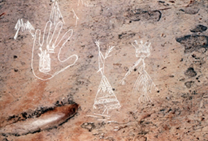 Pétroglyphes mi'kmaq des 18e et 19e siècles, au parc national du Canada Kejimkujik(N.-É.)