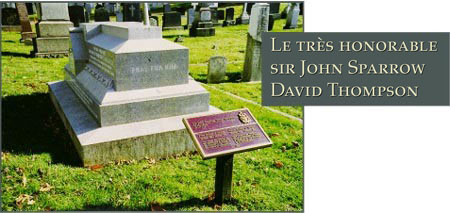Photographie du lieu de sépulture de L'Honorable Sir John Sparrow David Thompson