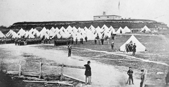 Fort Wellington soldiers at camp