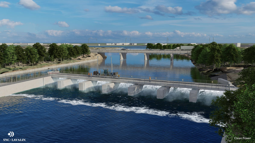 Rendu 3D du nouveau barrage de l'écluse 19 Scott's Mills 