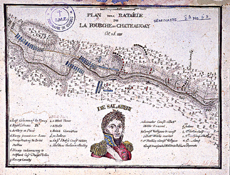 Plan de la bataille de la Fourche ou Châteauguay