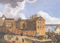 Le palais épiscopal après les bombardements de 1759