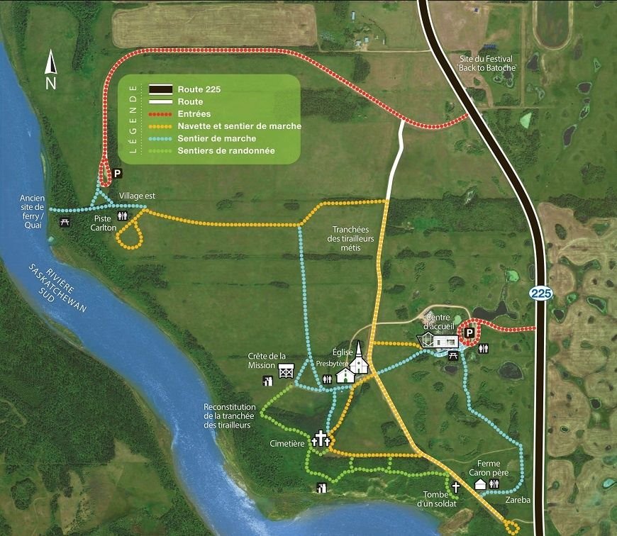 Carte du lieu historique national de Batoche