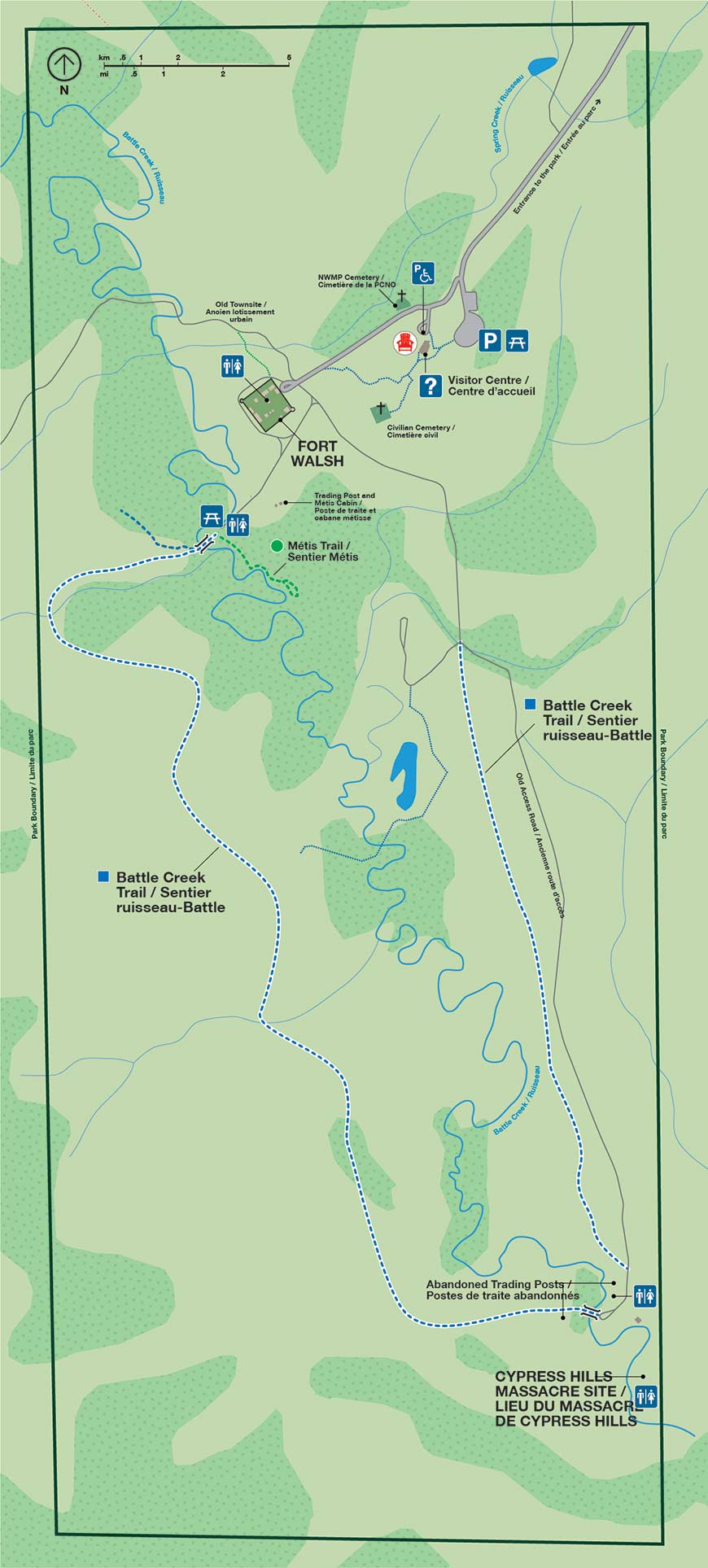Fort Walsh carte des sentiers