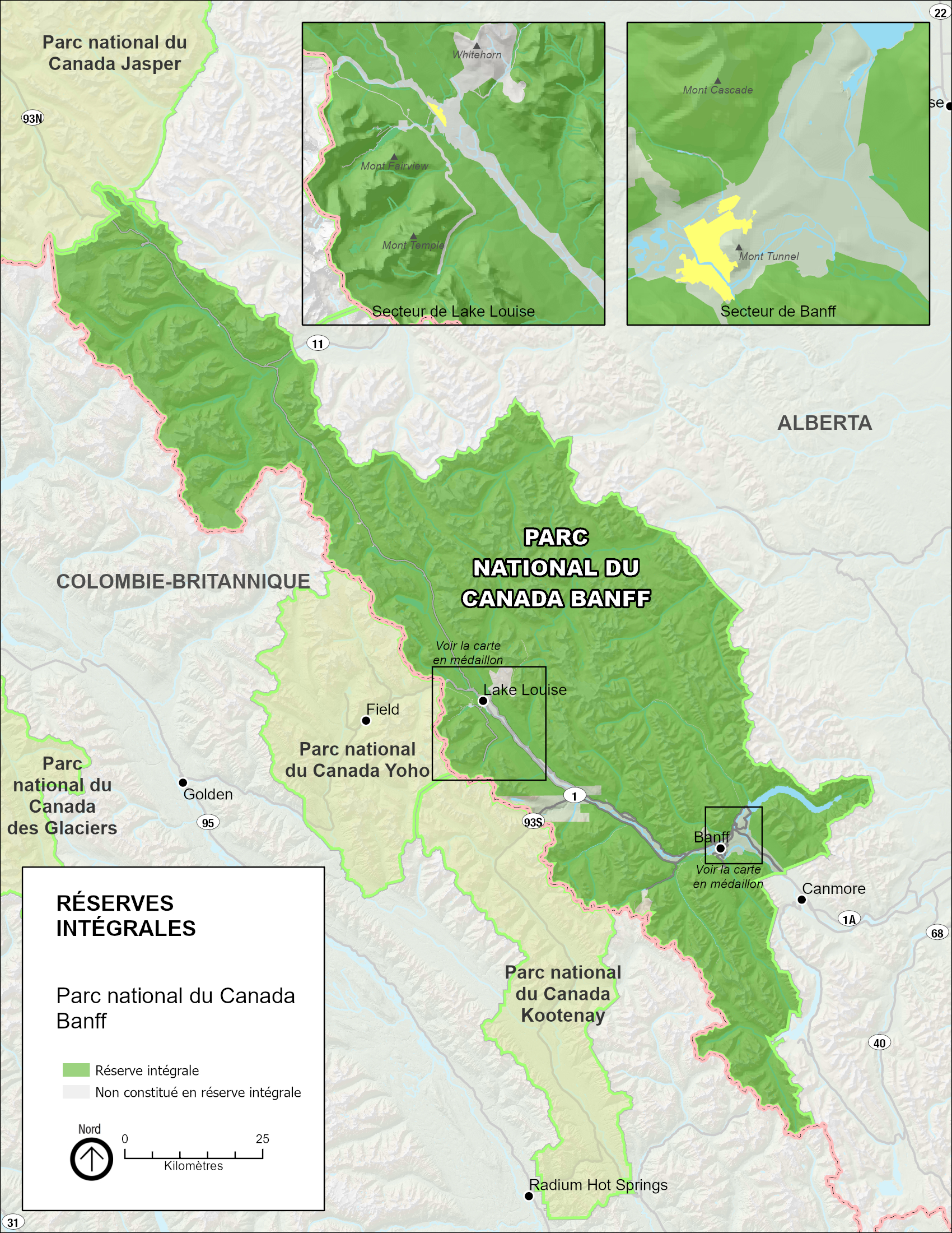  Carte 10 : Réserve intégrale du parc national Banff 
