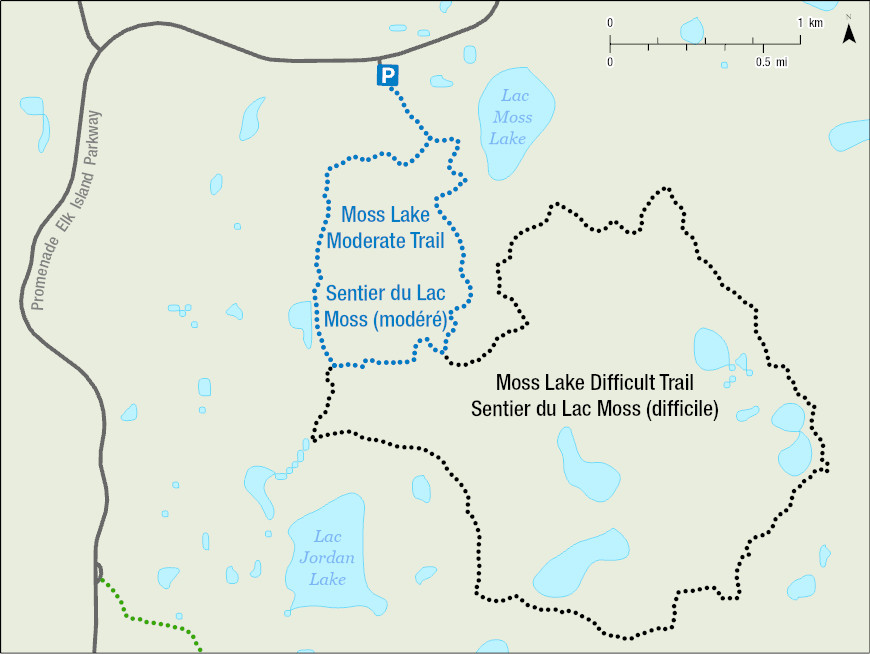 Carte du sentier du lac Moss