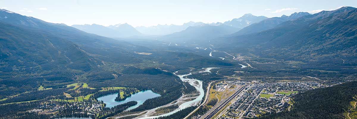 Lotissement urbain de Jasper avec vue vers l’ouest