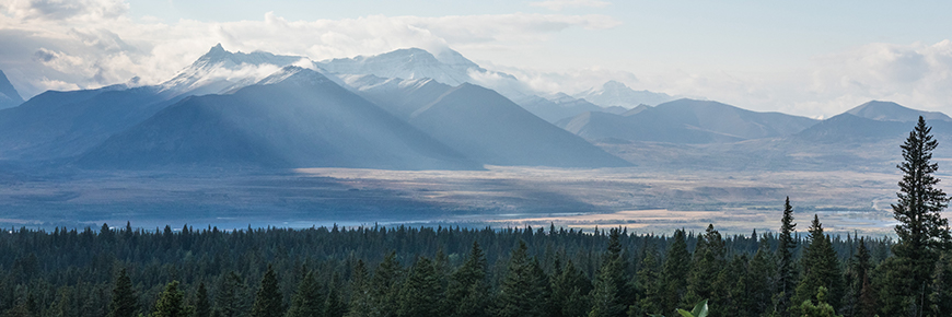 A landscape of Lower, Middle and Upper Waterton lakes, where the mountains meet the prairies