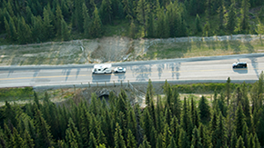 Wildlife underpass on Highway 93 South in Kootenay National Park