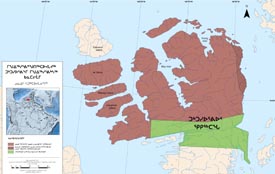 Cartes du retrait provisoire de terre en Inuktitut