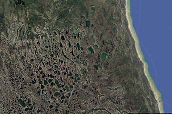 Une image Google Earth de la baie d’Hudson.