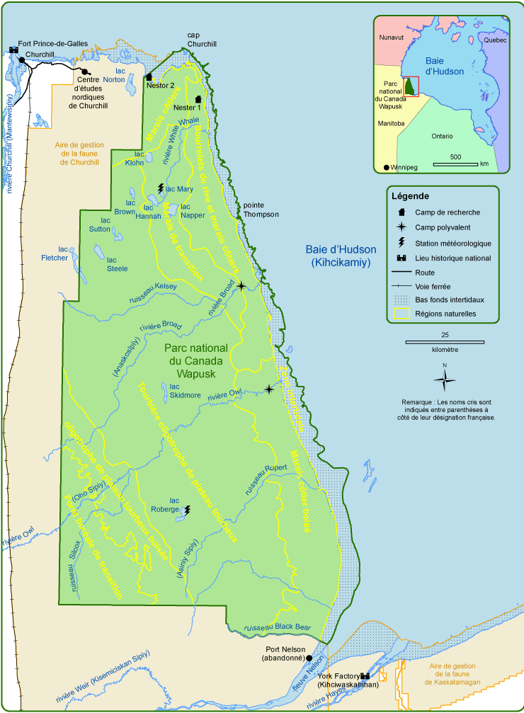 Région physiographique du parc national Wapusk