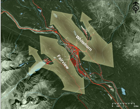 Carte des couloirs fauniques de la région de Lake Louise