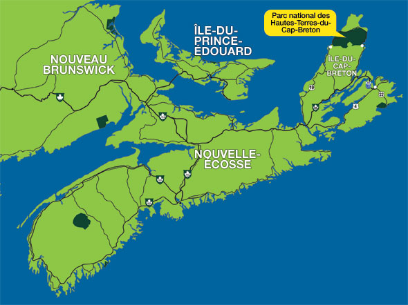 Carte de localisation - Parc national des Hautes-Terres-du-Cap-Breton