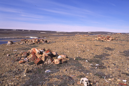 Caches de viande au site archéologique Nasogaluak