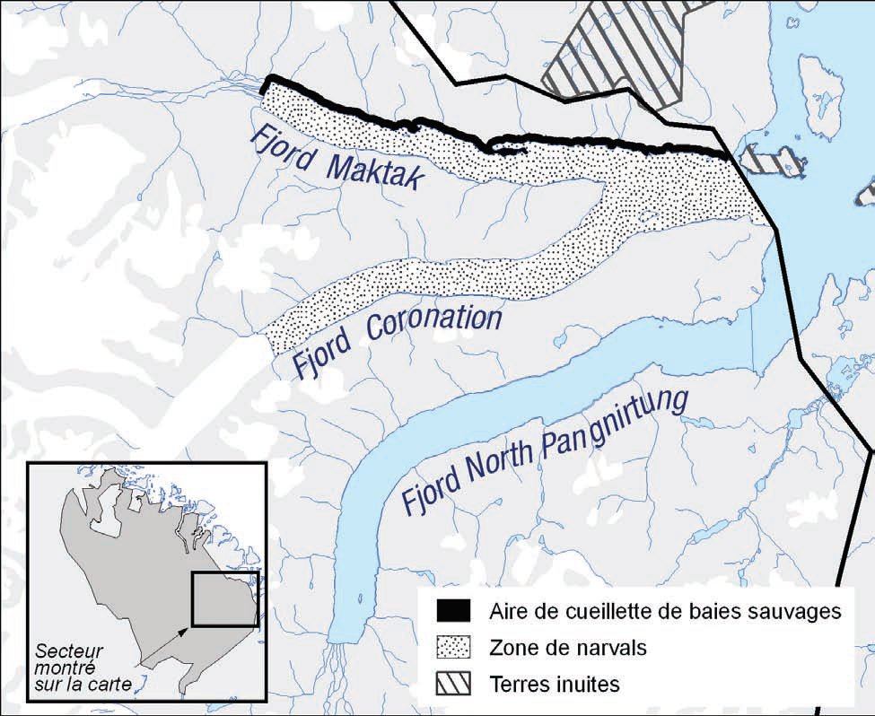 Figure 10 : Régions ayant une importance particulière pour les Inuits