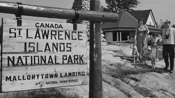 Family at Mallorytown Landing, St. Lawrence Islands National Park. June 1955.