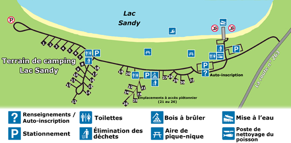 Carte du camping du Lac-Sandy