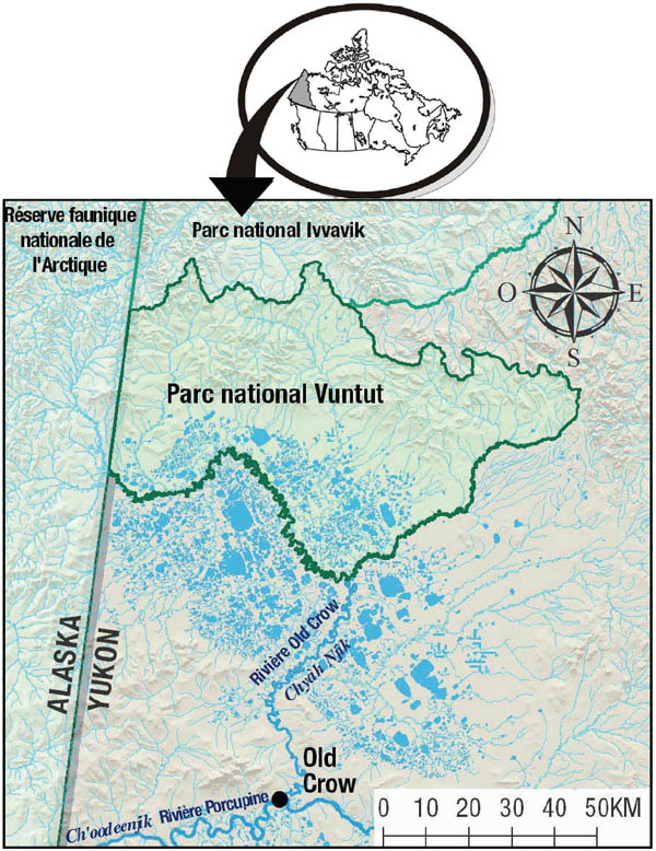Carte de la parc national Vuntut