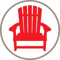 Illustration of a red chair.
