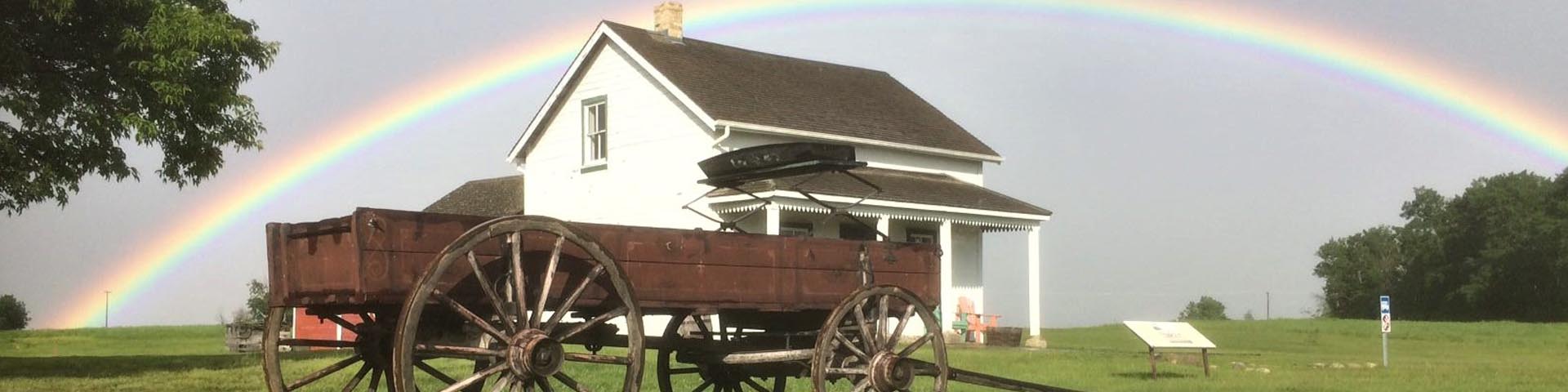Chariot devant la maison Caron